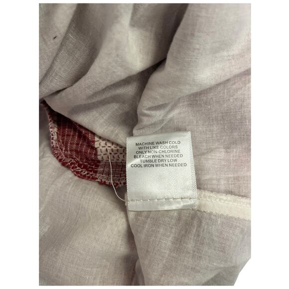 ModCloth Dress Womens 8 Red White Linen Gingham Retro Picnic Cottagecore Coastal - Picture 5 of 12